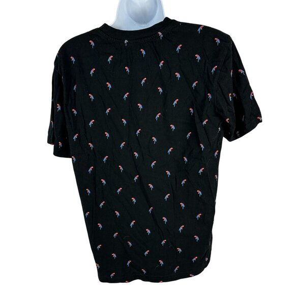 Eighth Avenue Black Parrot Print T-Shirt Small 100% Cotton Made In India - Picture 3 of 6
